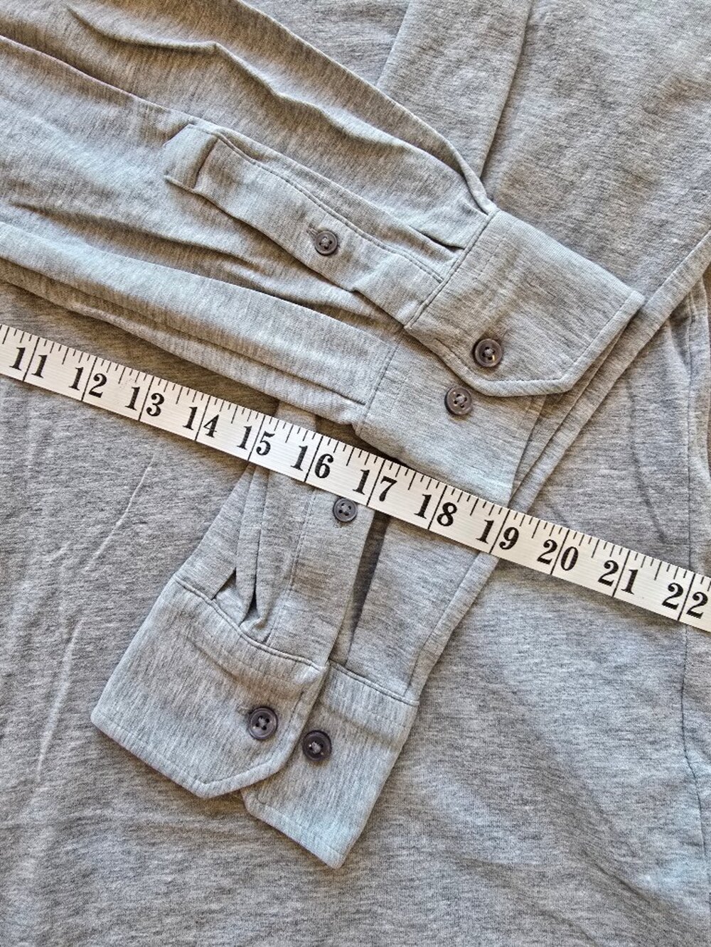 Victor Emmanuel Grey Knit Long-Sleeve Button-Up Shirt - Size L - EUC - Picture 5 of 8